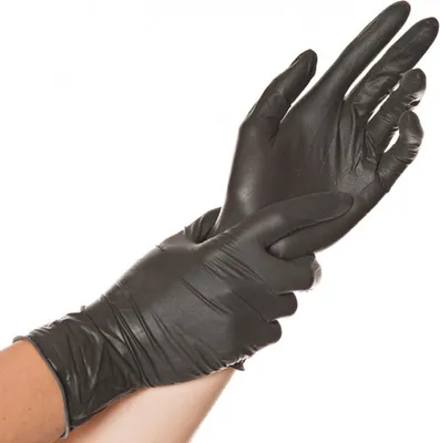 Obrázok produktu pre Hygostar 26758 Latexhandschuhe Diablo schwarz Gr. 8/M puderfrei