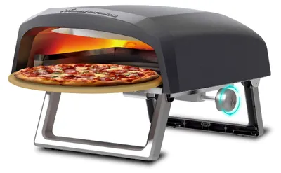 Gas-Drehpizzaofen, 500 °C, Pizza in 60 Sek., inkl. Tasche & Stein