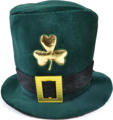Produktbild von Bristol Novelty Uni Samt-Zylinder mit Kleeblatt BN1823 (Einheitsgröße) (Grün/Schwarz/Gold)