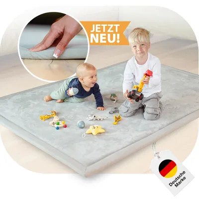 Produktbild von BabybeFun Krabbelmatte Baby - kuschelig weich - 3cm Dicker Teppich Kinderzimmer 150x200x3cm - rutschfest - Spielmatte Baby - Spielteppich Kinder