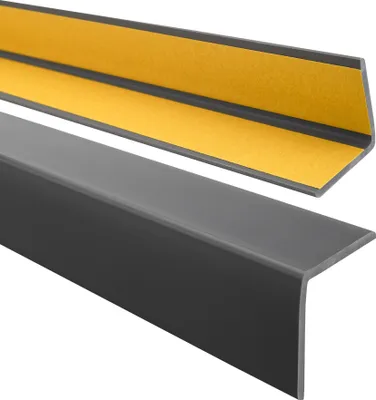 Produktbild von Winkelprofil Selbstklebend PVC Kantenschutzprofil, Winkelleiste für Kanten und Ecken, Flexibel, L-Form, KM, dunkelgrau, 27x27 mm, 275 cm - Quest