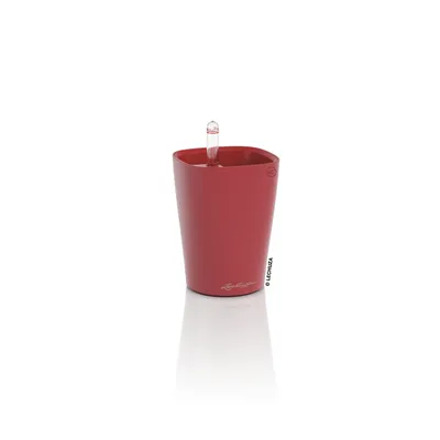 Produktbild von LECHUZA-Pflanzgefäß Mini-DELTINI Premium Scarlet Rot Matt | Tischgefäß mit Bewässerungssystem | matte Oberfläche | 10 x 10 x 13 cm | 14946
