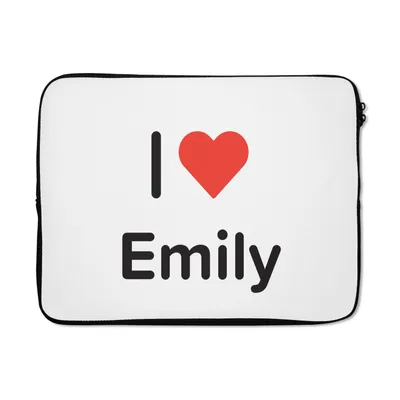 Produktbild von MuchoWow® Laptop Hülle 17 Zoll Laptoptasche Ich liebe - Emily - Mädchen - Zipper - Schutzabdeckung