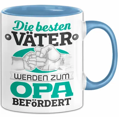Produktbild von Opa Tasse Geschenk Du Wirst Opa Verkündung Die Besten Väter Werden Zum Opa Befördert Becher (Blau)