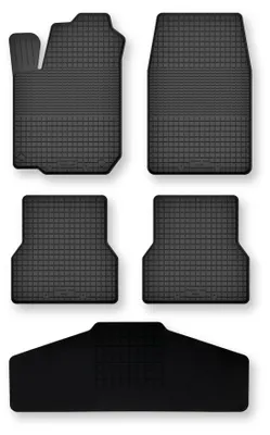 Image de Tapis de sol en caoutchouc + tunnel pour Opel Zafira B 2005-2014 (monospace) – 5 pièces, noirs, semi-universel, adapté