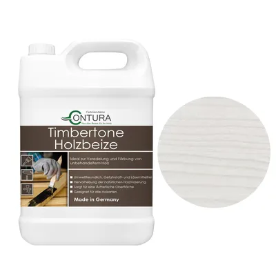Produktbild von Contura Holzbeize 5Liter Holzfarbe Tischler Positiv Beize Holz Farbe Wasserbeize Parkett - Weiß