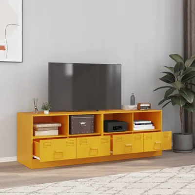 Produktbild von Möbel TV-Schränke 2 Stk. Senfgelb 67x39x44 cm Stahl - TV-Schränke 841746