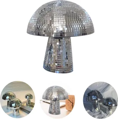 Obrázek produktu pro (Velký) Zrcadlový disco míč Stříbrný retro reflexní houbový disco míč Rotující svatební party Bar Decor