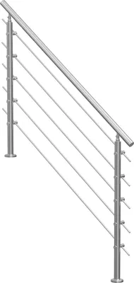 Zdjęcie produktu dla Poręcz schodowa balustrada 150 cm 5 poprzeczek stal nierdzewna zestaw taras