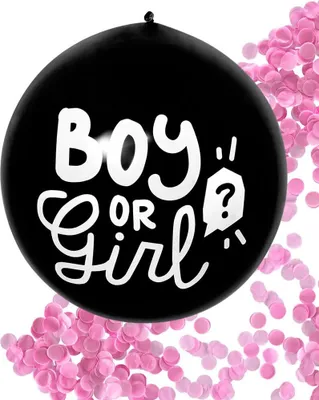 Produktbild von Gender Babyparty Boy or Girl Konfettiballon rosa