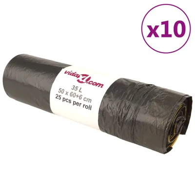 Produktbild von Müllsäcke mit Zugband 250 Stk. Schwarz 35 L