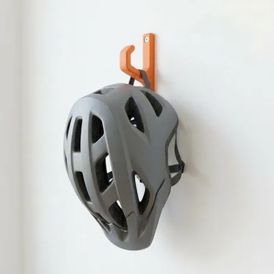 Produktbild von Fahrradhelm Wandhalterung - Skateboard Fahrrad Helm Wand Halter Haken, Farbe:Orange, Menge:1
