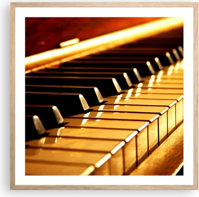 Produktbild von Gerahmtes Poster - Rahmen in heller Eiche - Klavier Musik Konzert - 60x60 cm - Wand Bild - Wanddeko - Wandbilder - Wandposter - Bilderrahmen - Bilder - Kunstdruck - Wandbild - P2NAC60x60-2200