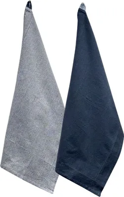 Zdjęcie produktu dla HOME ELEMENTS Ścierka do naczyń z bawełny z recyklingu, 2 sztuki, 50 x 70 cm, ciemnoszara i jasnoszara