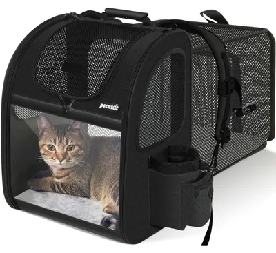Produktbild von Hundetragetasche Tiertragetasche Rucksack - Faltbar - Erweiterbar - Für Katzen und kleine Hunde