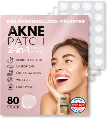 Produktbild von WUNDERTAPE Akne-Patches, Anti-Pickel-Pflaster Pimple Patch (80 Stück)