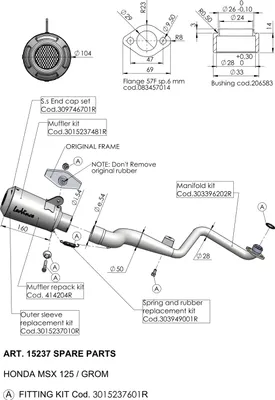 Produktbild von Endschalldämpfer LeoVince Auspuff-Ersatzteil, Ø 54mm, rechts für LV-10