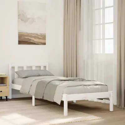 Obrázek produktu pro Maison Exclusive – masivní dřevěná postel extra dlouhá bez matrace, bílá, 80 x 220 cm, borové dřevo