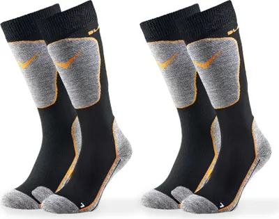Produktbild von BLACK CREVICE - Damen/Herren/Kinder - Ski-, Snowboard- & Wintersportsocken - 2 Paar | Farbe: Schwarz/Orange | Größe: 0 (31-34)
