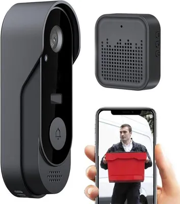 Productafbeelding van Video Deurbel - Draadloze Camera - Beveiliging Thuis - Tweeweg Gesprek - 16 x 9 cm - Zwart