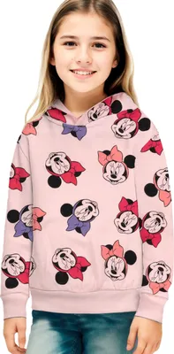 Produktbild von Disney Minnie Mouse Hoodie für Mädchen - Kinder Kapuzenpullover Pullover mit Kapuze Sweatshirt Rosa 98-104