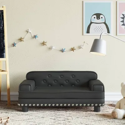 Productafbeelding van Living Store Kinderbankje, zwart, 70x45x30 cm, kunstleer