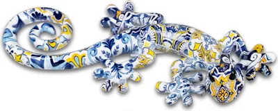 Produktbild von Wanddeko, Gcko Deko Tier Figur Lurch Eidechse Skulptur Wandbild Echse Drachen