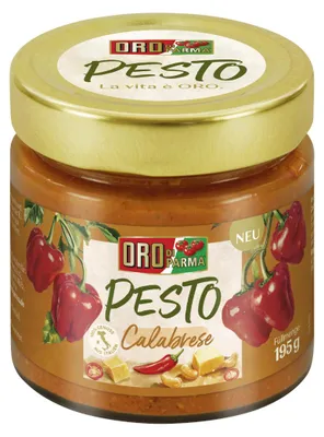 Zdjęcie produktu dla Oro di Parma – sos pesto calabrese z papryką, serem i orzechami nerkowca, 195 g