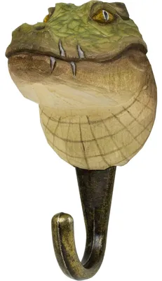 Produktbild von Wildlife Garden Decohook Wandhaken Krokodil (handgeschnitzt)