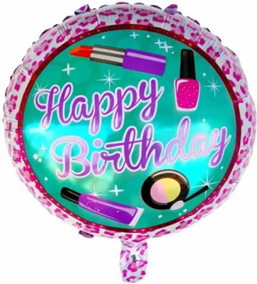 Image de Folienballon Happy Birthday, 18 Zoll, 1 Stk.