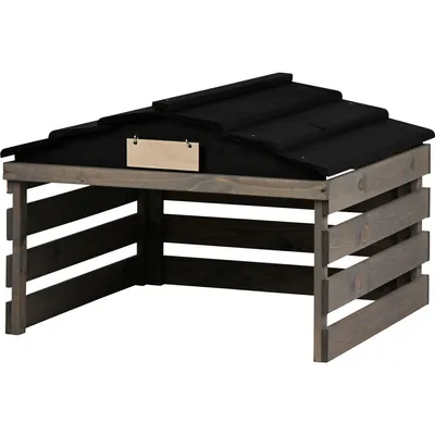 Produktbild von dobar Mährobotergarage mit abnehmbarem Dach, Unterstand für Automower, 78,5x74x52,5 cm, Fichte, Grau/Schwarz
