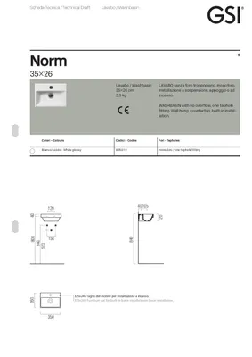 Immagine prodotto di Sapho GSI Norm - Lavabo 350x260 mm, senza sfioratore, ExtraGlaze, bianco 8650111