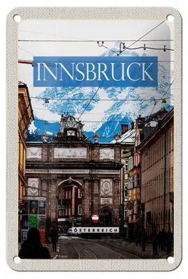 Produktbild von Blechschild Reise 12x18cm Innsbruck Österreich Aussicht Stadt Schild