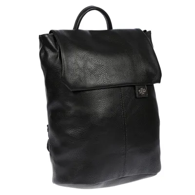 Produktbild von Großer Damen Rucksack Leder Optik Laptopfach Tasche Umhängetasche Citybag Urlaub Schwarz