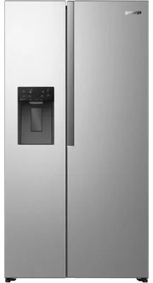 Produktbild von Gorenje G600 Freistehend Side-by-Side-Kühlschrank, 178.6 x 91.1 x 61.5 cm, Edelstahl, Freistehend, Amerikanische Tür, Grau, 2 Tür(en), Berührung, LED