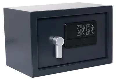 Produktbild von 1x Tresor Safe 31x20x20cm mit elektronischem Zahlenschloss für Tisch/Wandmontage anthrazit