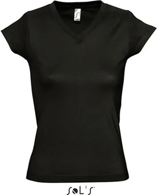 Produktbild von SOLs 11388 | Ladies V-Neck Moon Damen T-Shirt - Farbe: Deep Black - Größe: XXL