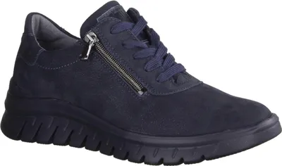 Produktbild von Waldläufer H-Biggi 913008-194 Pro Aktiv Damen Schnürer, bequem, Leder,Dunkelblau - Damenschuhe Bequeme Schnürschuhe, Blau, leder (samtziege)