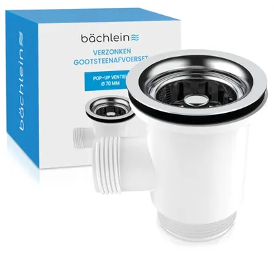 Image de Système de vidange escamotable pour évier - Ø 70 mm avec trop-plein