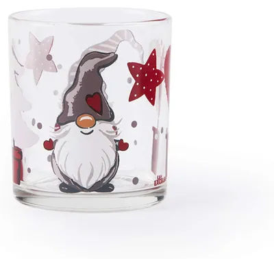 3er-Set Weihnachtsgläser, Gnome-Design, Glas, 250 ml
