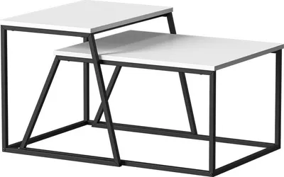 Produktbild von Couchtisch-Set Vicco Myra Weiß/Schwarz 60 x 50 cm 2 Teile, Model 56367
