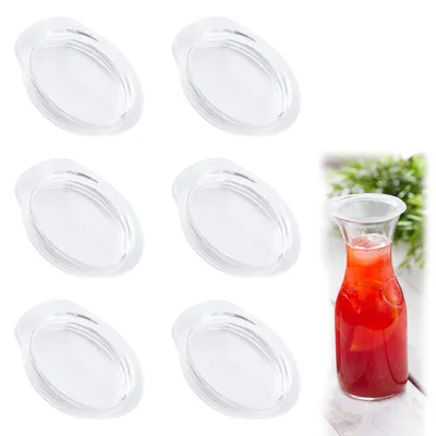 Produktbild von Set mit 6 transparenten Acryl-Deckeln für 1-Liter-Glasflaschen