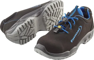 Produktbild von FORMAT Sicherheitshalbschuh Wien S3, ESD, Gr. 48, Schutzstufe:S3, Größe:47, Farbe:schwarz/blau, Weite:12