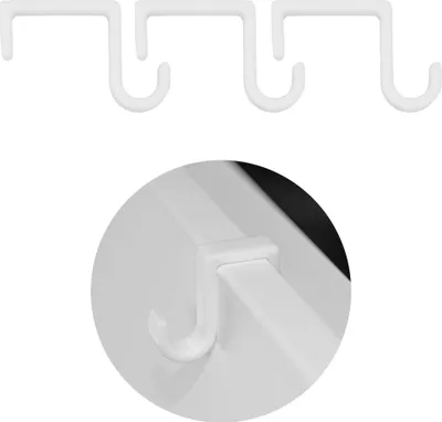 Produktbild von 3x Türhaken Türklemme Türklammer Falzmaß 26 mm Türclip Türhaken Tür Kleiderhaken Universal Weiß