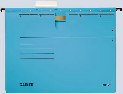 Produktbild von Závesný obal Leitz ALPHA s rýchloviazačom modrý