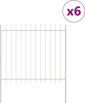 Obrázek produktu pro vidaXL Zahradní plot 6 ks bílá 10,2 x 1,5 m ocel s práškovým nástřikem
