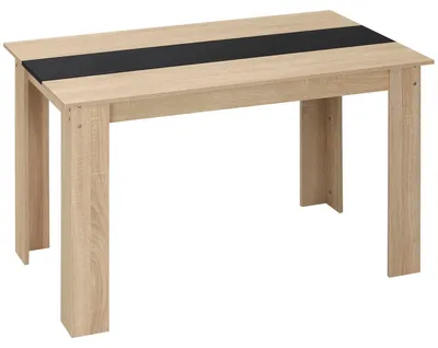 Produktbild von Rechteckiger Esstisch fš¹r 4 bis 6 Personen, moderner Stil, 120 x 69 x 75 cm, Eiche und Schwarz.