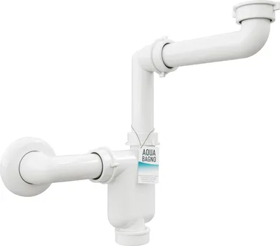 Produktbild von Aqua Bagno Raumsparsiphon  Siphon für Badmöbel - DN32 - Kunststoff weiß