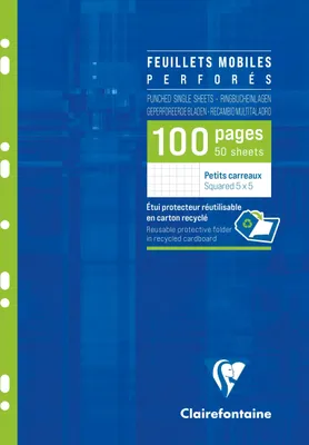 Produktbild von Clairefontaine 10x Packung 50 Bl Ringbucheinlagen, DIN A4, 90g, kariert 1732C