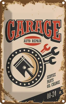 Produktbild von vianmo Blechschild 18x12 cm Garage auto repair service 00-24 Werkstatt
